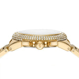 Michael Kors Camille Chronograph White Dial Gold Steel Strap Watch For Women - MK6994