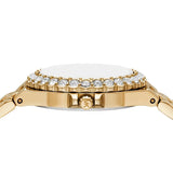 Michael Kors Lennox Quartz Green Dial Gold Steel Strap Watch For Women - MK7395