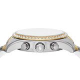 Michael Kors Lexington Chronograph Green Dial Two Tone Steel Strap Watch For Women - MK7303