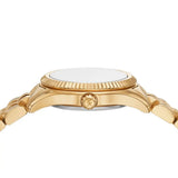 Michael Kors Lexington Pave Three-Hand Green Dial Gold Steel Strap Watch for Women - MK4842