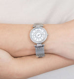 Guess Muse Quartz White Dial Silver Steel Strap Watch For Women - W1008l1