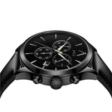 Hugo Boss Grand Prix Black Dial Black Leather Strap Watch for Men - 1513474