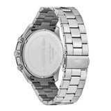 Lacoste Boston Chronograph Black Dial Silver Steel Strap Watch for Men - 2011079