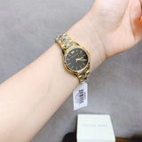 Michael Kors Runway Mercer Quartz Black Dial Two Tone Steel Strap Watch For Women - MK6672