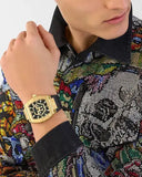 Philipp Plein Hexagon Phantom Black Dial Black Silicone Strap Watch For Men- PWPUA0424