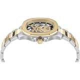 Philipp Plein High-Conic Automatic Gold Dial Silver & Gold Stainless Steel Strap Watch For Men - PWRAA0323