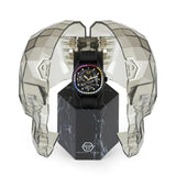Philipp Plein Skeleton Spectre Black Dial Black Silicone Strap Watch for Men - PWRAA1023