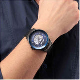 Maserati SFIDA Automatic Blue Dial Silver Steel Strap Watch For Men - R8823140001
