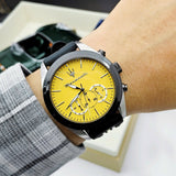 Maserati Traguardo Chronograph Yellow Dial Black Silicone Strap Watch For Men - R8871612045
