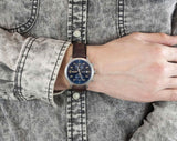 Maserati Epoca Chronograph Blue Dial Brown Leather Strap Watch For Men - R8871618001