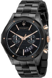 Maserati Circuito Black Dial Black Steel Strap Watch For Men - R8873627001