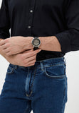Emporio Armani Meccanico Skeleton Automatic Black Dial Black Leather Strap Watch for Men - AR60038