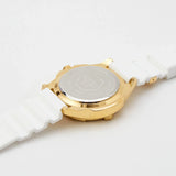 Philipp Plein The Skull Gold Dial White Silicone Strap Watch for Men - PWAAA1221