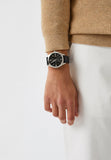 Emporio Armani Claudio Chronograph Black Dial Black Leather Strap Watch For Men - AR11542