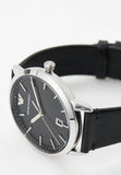 Emporio Armani Ruggero Black Dial Black Leather Strap Watch for Men - AR11193