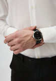 Emporio Armani Ruggero Black Dial Black Leather Strap Watch for Men - AR11193