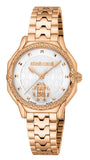 Just Cavalli Classic White Dial Rose Gold Steel Strap Watch for Women - RV1L225M0061