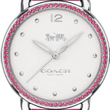 Coach Delancey White Dial Red Leather Strap Watch for Women - 14502879