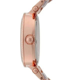 Michael Kors Parker Chronograph Purple Dial Rose Gold Steel Strap Watch For Women - MK6417