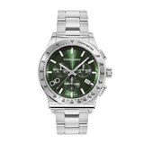 Salvatore Ferragamo 1927 Chrono Green Dial Silver Steel Strap Watch for Men - SFKZ00423