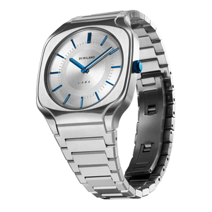 D1 Milano Square Silver Dial Silver Steel Strap Watch for Men - D1-SQBJ01