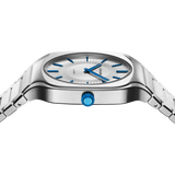 D1 Milano Square Silver Dial Silver Steel Strap Watch for Men - D1-SQBJ01