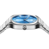 D1 Milano Square Maldives Sea Blue Dial Silver Steel Strap Watch for Men - D1-SQBJ05