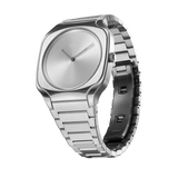 D1 Milano Square Silver Dial Silver Steel Strap Watch for Men - D1-SQBJ10