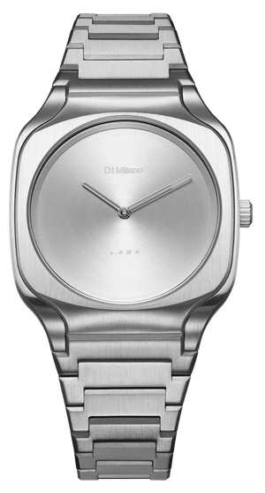 D1 Milano Square Silver Dial Silver Steel Strap Watch for Men - D1-SQBJ10