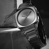 D1 Milano Square Gray Dial Grey Steel Strap Watch for Men - D1-SQBJ11