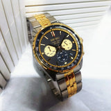 Seiko Sport Chronograph Black Dial Two Tone Steel Strap Watch for Men - SSB430P1