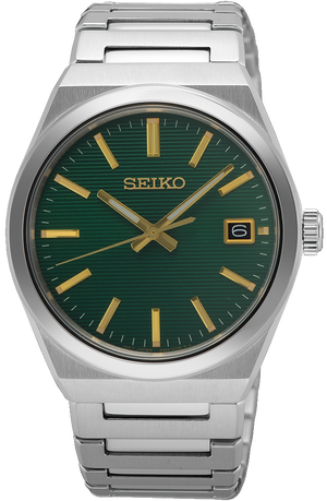 Seiko Conceptual Green Dial Silver Steel Strap Watch for Men - SUR601P1