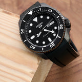 Seiko 5 Sport Automatic Black Dial Black Silicone Strap Watch For Men - SRPD65K3