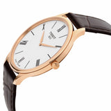 Tissot Tradition 5.5 White Dial Brown Leather Strap Watch for Men - T063.409.36.018.00