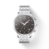 Tissot T Classic Tradition Chronograph Black Dial Silver Steel Strap Watch For Men - T063.617.11.067.00