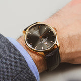Tissot T Classic Chemin Des Tourelles Powermatic 80 Brown Dial Brown Leather Strap Watch for Men - T099.407.36.447.00