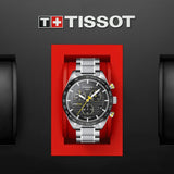 Tissot PRS 516 Chronograph Black Dial Silver Steel Strap Watch For Men - T100.417.11.051.00