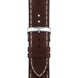 Tissot PR 100 Sport Quartz Chronograph Silver Dial Brown Leather Strap Watch For Men - T101.617.16.031.00