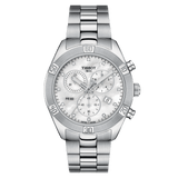 Tissot PR 100 Sport Chic Chronograph Diamonds Mother of Pearl Dial Silver Steel Strap Watch for Women - T101.917.11.116.00