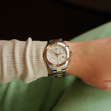 Tissot PR 100 Sport Chic Chronograph Diamonds Mother of Pearl Dial Two Tone Steel Strap Watch for Women - T101.917.22.116.00