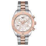 Tissot PR 100 Sport Chic Chronograph Diamonds Mother of Pearl Dial Two Tone Steel Strap Watch for Women - T101.917.22.116.00
