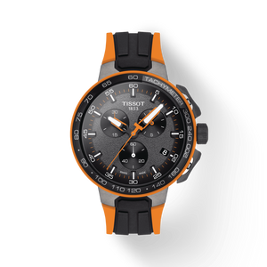 Tissot T Race Cycling Chronograph Black Dial Two Tone Rubber Strap Watch For Men - T111.417.37.441.04