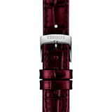 Tissot Carson Premium Lady Maroon Dial Maroon Leather Strap Watch For Women - T122.210.16.373.00