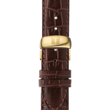 Tissot Le Locle Automatic Gold Dial Brown Leather Strap Watch For Men - T41.5.413.73
