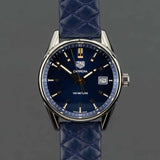 Tag Heuer Carrera Quartz Blue Dial Blue Calfskin Leather Strap Watch for Women - WAR1112.FC6391