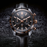 Tag Heuer Carrera Chronograph Black Dial Black Leather Strap Watch for Men - CBN2A5A.FC6481