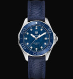 Tag Heuer Aquaracer Quartz Mother of Pearl Blue Dial Blue NATO Strap Watch for Women - WAY131L.FT6091