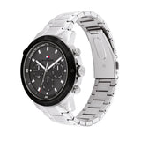 Tommy Hilfiger Troy Chronograph Grey Dial Silver Steel Strap Watch For Men - 1792106
