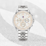 Tommy Hilfiger Harper Chronograph White Dial Silver Steel Strap Watch For Women - 1782222