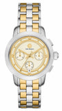 Tory Burch The Tory Chronograph White Dial Two Tone Steel Strap Watch for Women - TBW1052